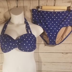 Cacique polka dot swimsuit bikini high waisted